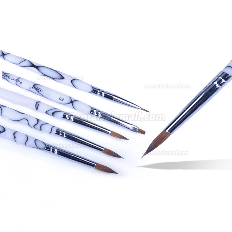 5Pcs Dental Lab Porcelain Ceramic Finest Sable Ermine Brush Pen Set Tool
